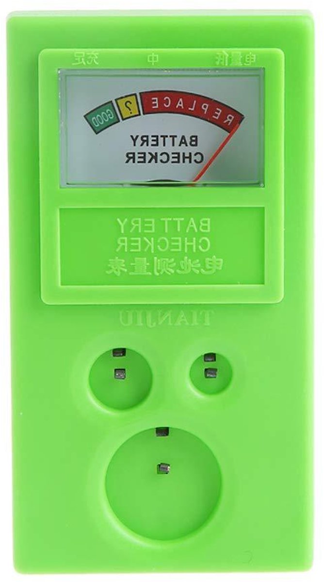Batterij Tester - Batterij Controle - Batterijen Controleren - Voor Knoopcel Batterijen - 10cm x 5.5cm x 3cm - Groen