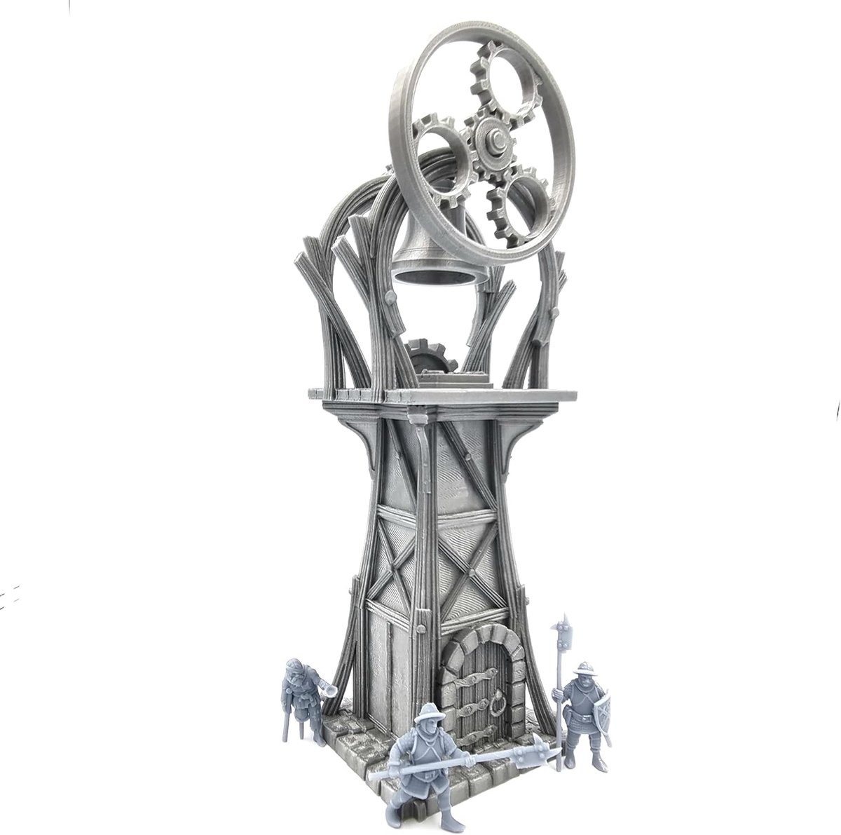 - Bell Tower Terrain Belfortlandschap voor tafelblad en RPG 28-32 mm miniaturen oorlogsspel rekwisieten DnD & D, 3D-geprint en overschilderbaar