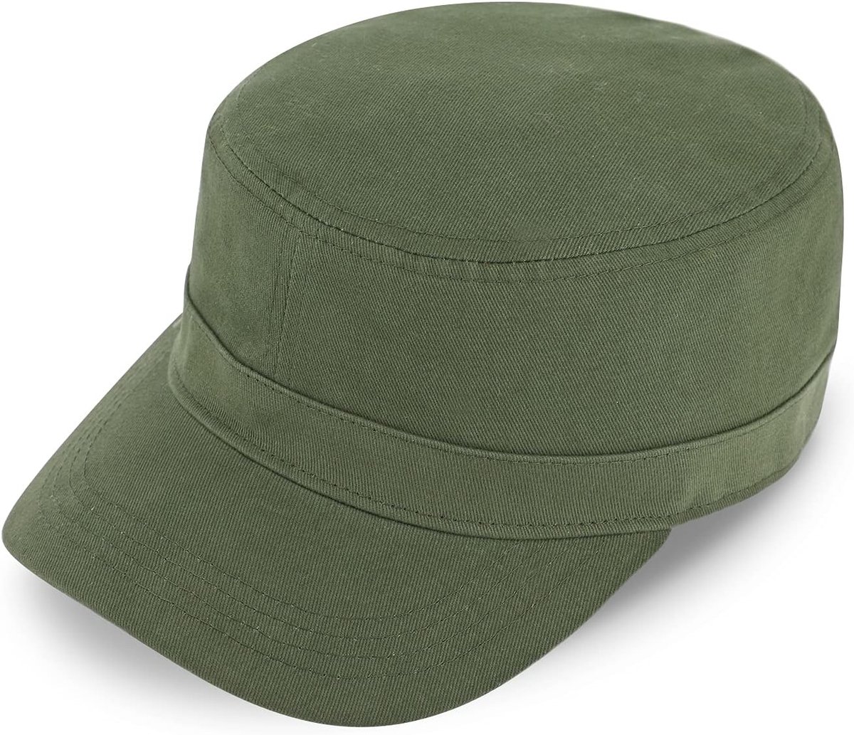 Fiebig Army GI-Cap | klassieke werkmuts met flexibele sluiting | militaire outdoorpet van katoen (één maat, olijfgroen)