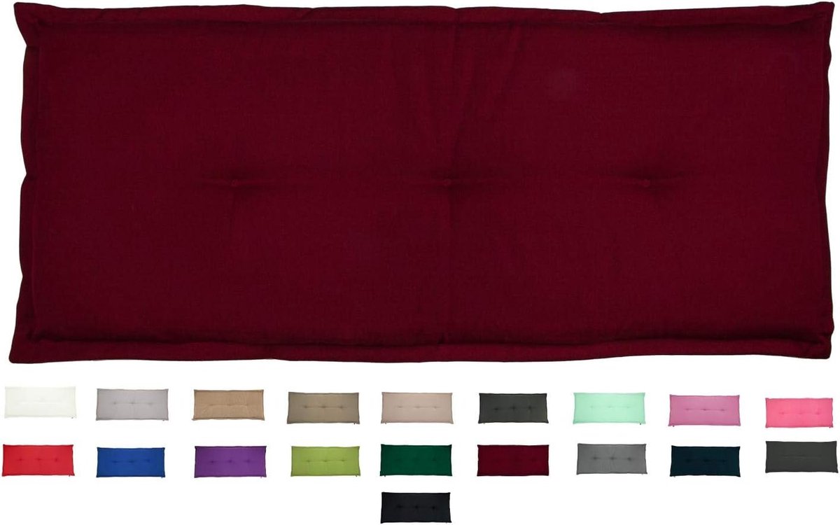 Tuincushion 180 x 50 cm - bordeaux - Dralon - extra comfort voor tuinbank - SnelShoppen
