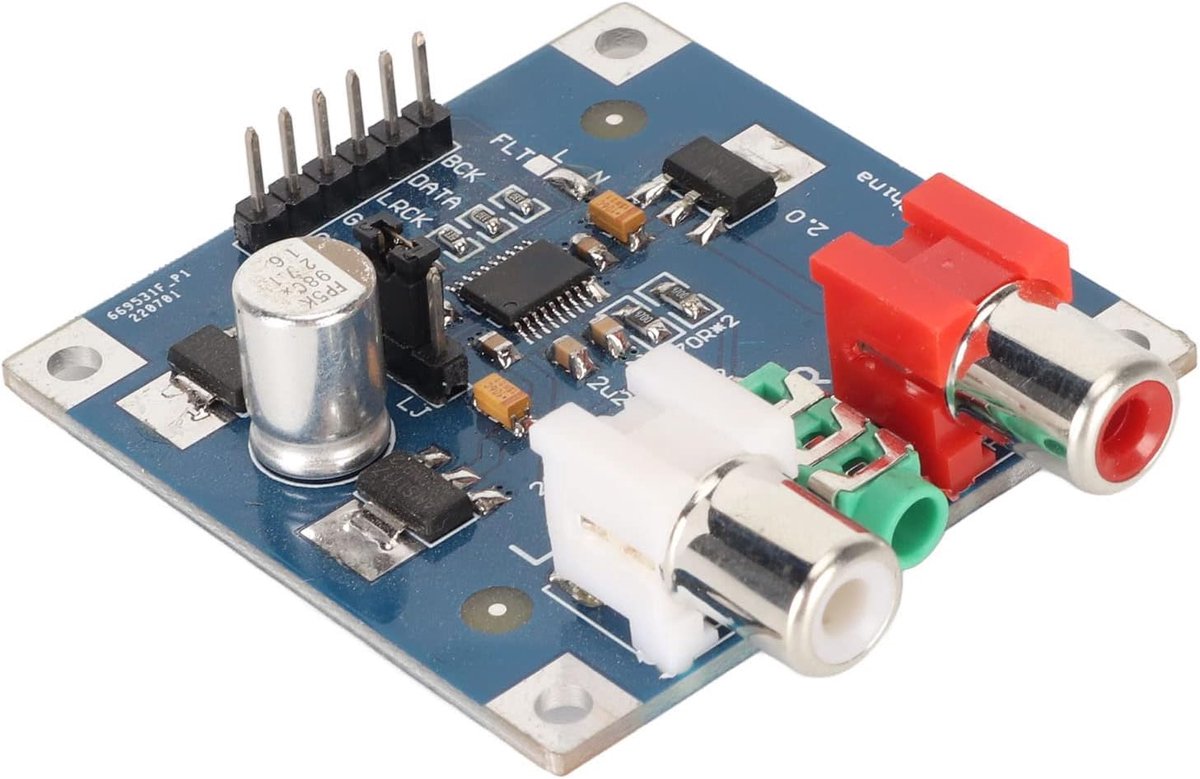 DAC-decoderkaart voor Eindversterker, PCM5102/PCM5102A DAC-decoder, I2S-ingang 32bit 384K met 3,5 hoofdtelefoonuitgang.