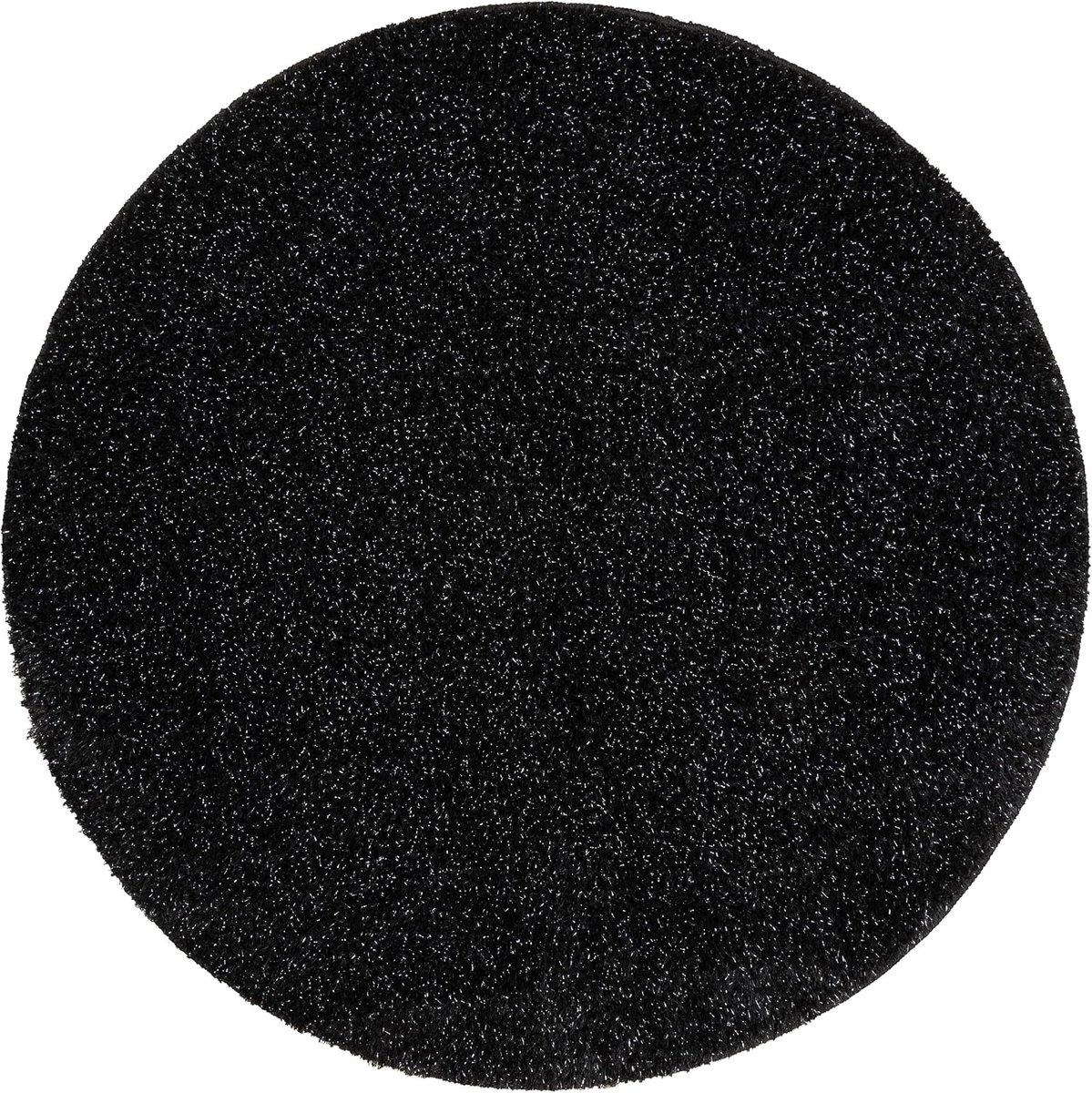 Badmat SYNERGY Glamour, antislip badmat, zacht en wasbaar, zwart cirkel 100 cm