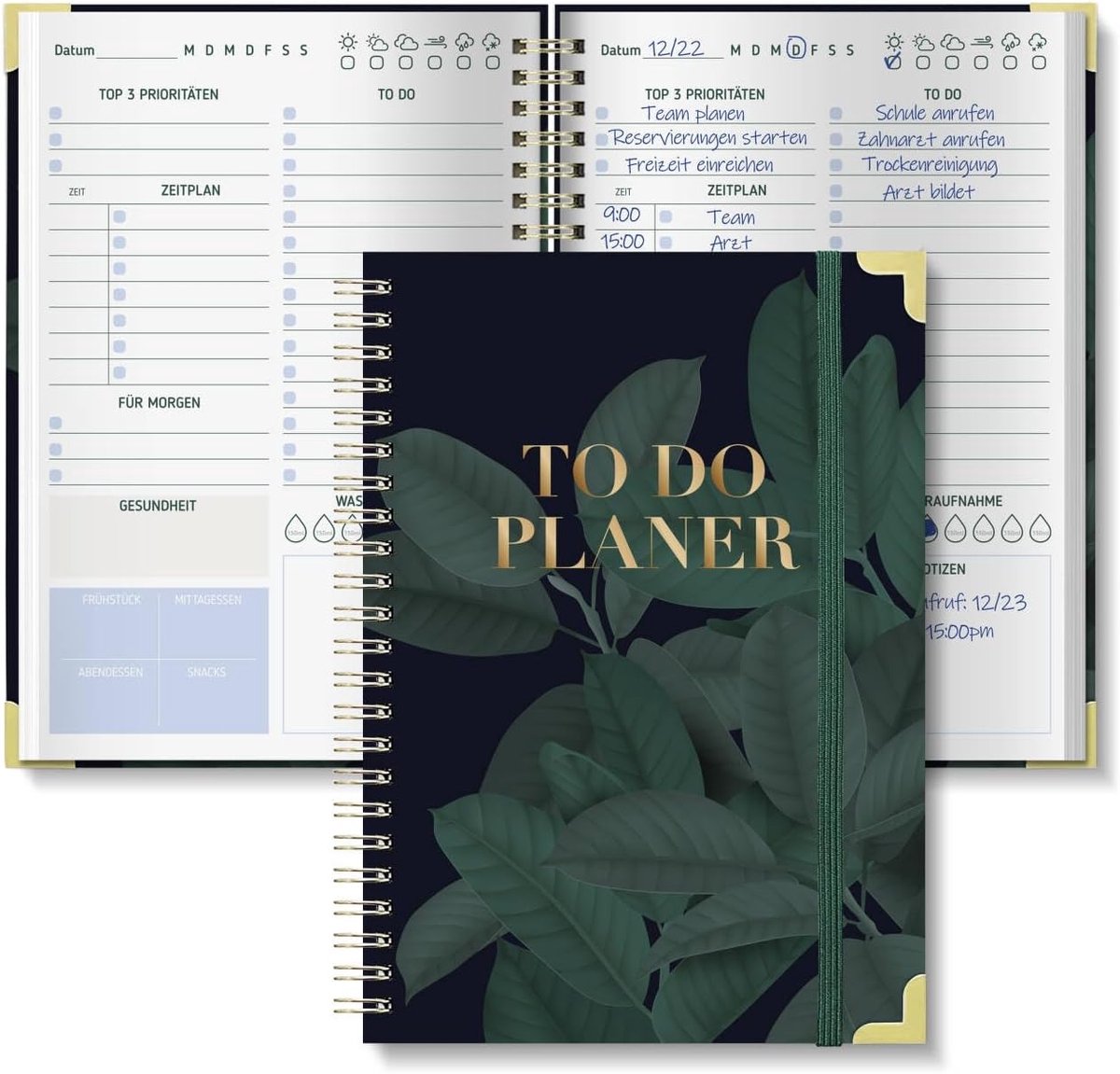 A5-dagplanner ongedateerd voor vrouwen, 120-dagen to-do-planner voor taken en notities, to-do-lijstblok, dag- en weekplanner, spiraalblok, hardcover, perfect voor kantoor en school, inktwas