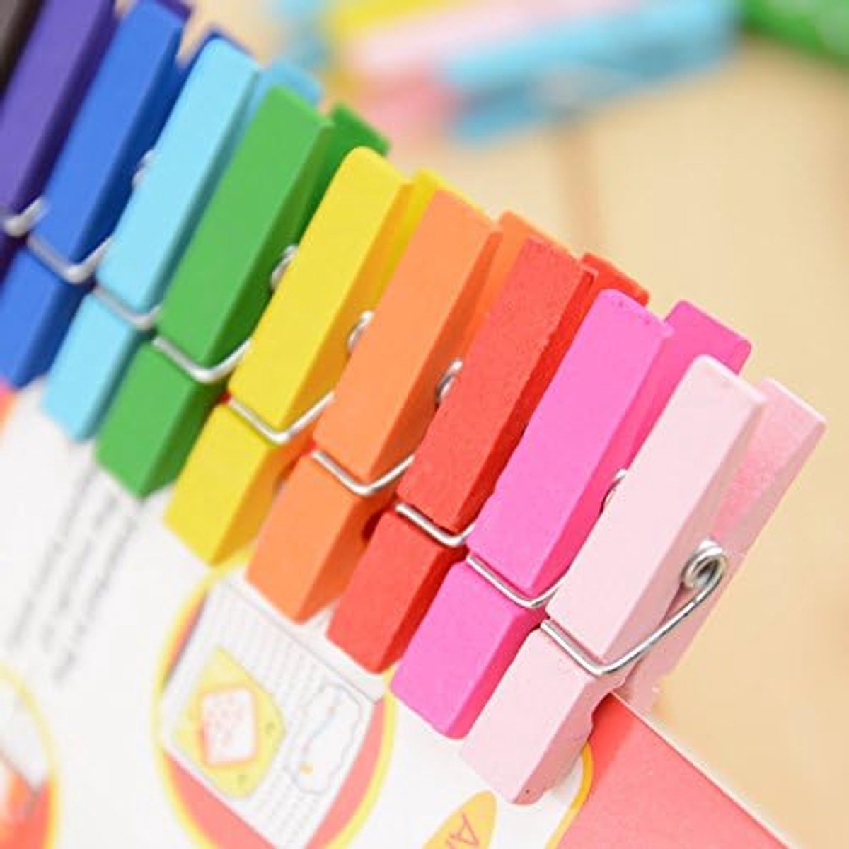 20 stks Houten Clips Kleding Fotopapier Peg Wasspeld Craft Clips Bruiloft Deor