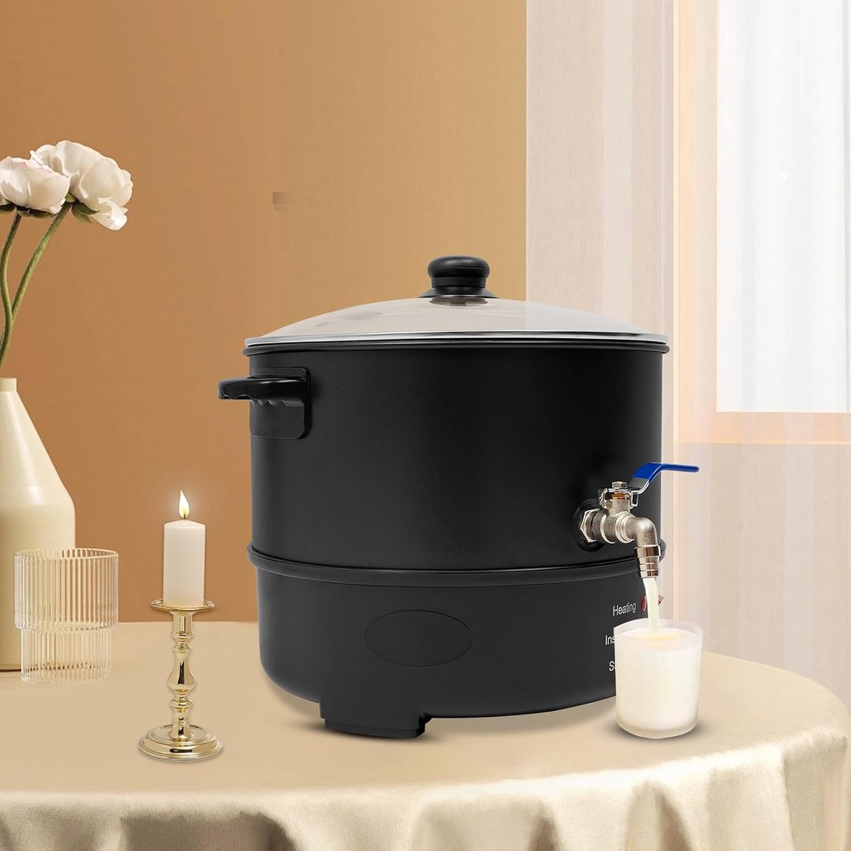 8 liter elektrische wassmeltpot, commerciële wassmeltmachine, wassmelter, elektrische was, melt, kopvormig, wassmeltapparaat voor het maken van kaarsen, zeep enz