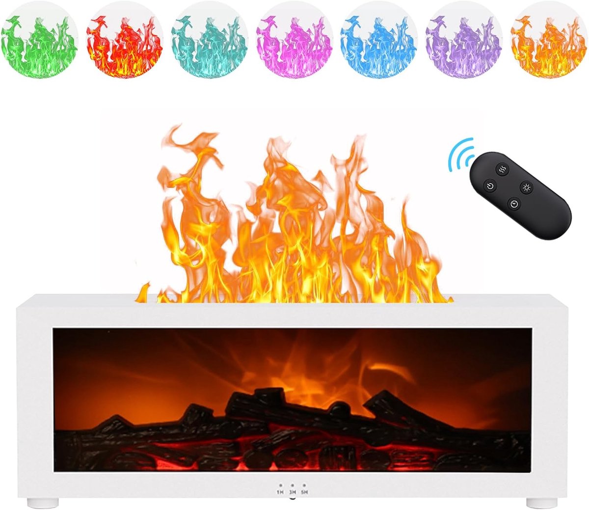 3D vlam etherische olie diffuser, 150 ml open haard vlam licht luchtbevochtiger met timer, auto-off bescherming, 7 kleuren LED-nachtlampje en afstandsbediening, geurverspreider voor thuis, kantoor