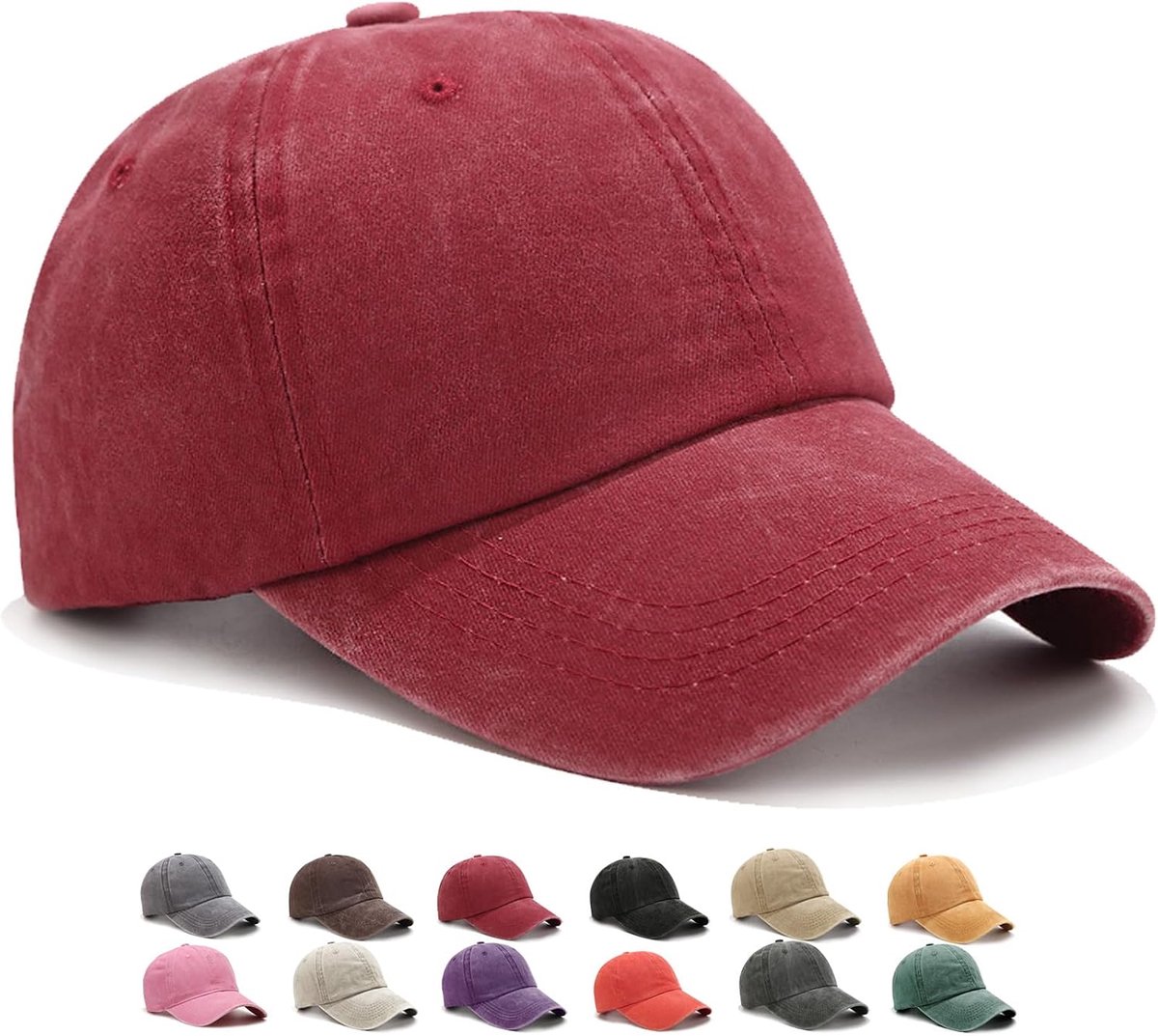 Retro Baseball Caps, Honkbalpet In Washed-Distressed Look, Geschikt voor Buitensporten, voor Mannen en Vrouwen
