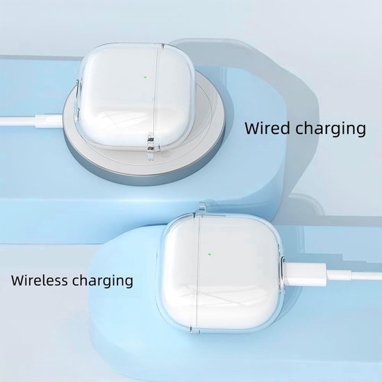 Hoesje compatibel met AirPods 4 2024, TPU schokbestendig transparant eenvoudig [LED aan de voorkant] Compatibel met AirPods 4 2024. Transparant van hoesje — afbeelding 4