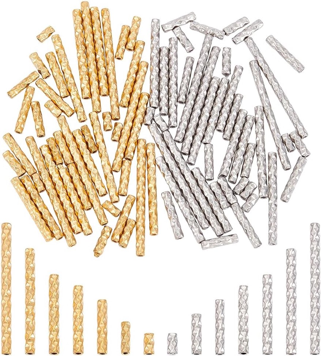 Kralen, 14 stijlen, 2 mm diameter, 4-26 mm lang, holle afstandshouder, kralen voor het maken van sieraden, doe-het-zelf handwerk