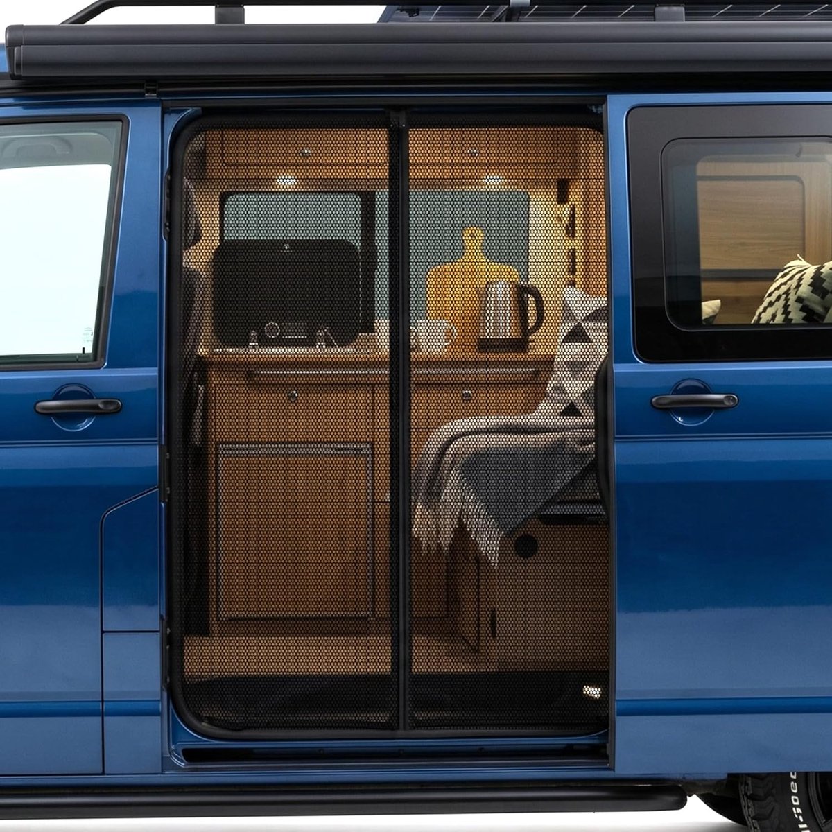 Muggennet voor campervan zijdeur en achterdeur - sterke magneten - ademend gaas - bescherming tegen insecten - ShopVlot