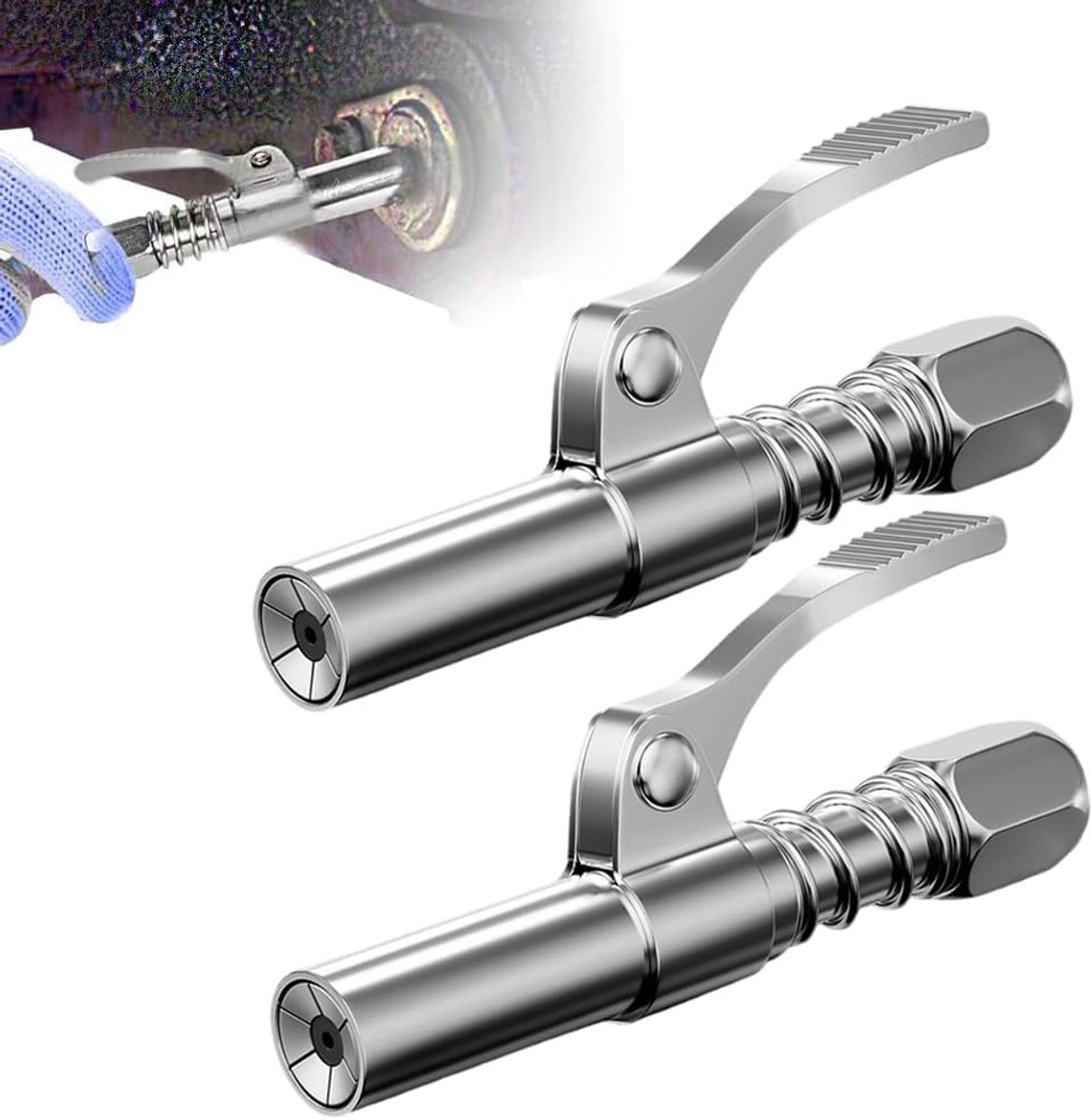 Grease Press Nozzle 6 Jaws - Snelkoppeling - Levenslang drukmechanisme - Voor efficiënte vetspuit - ShopVlot