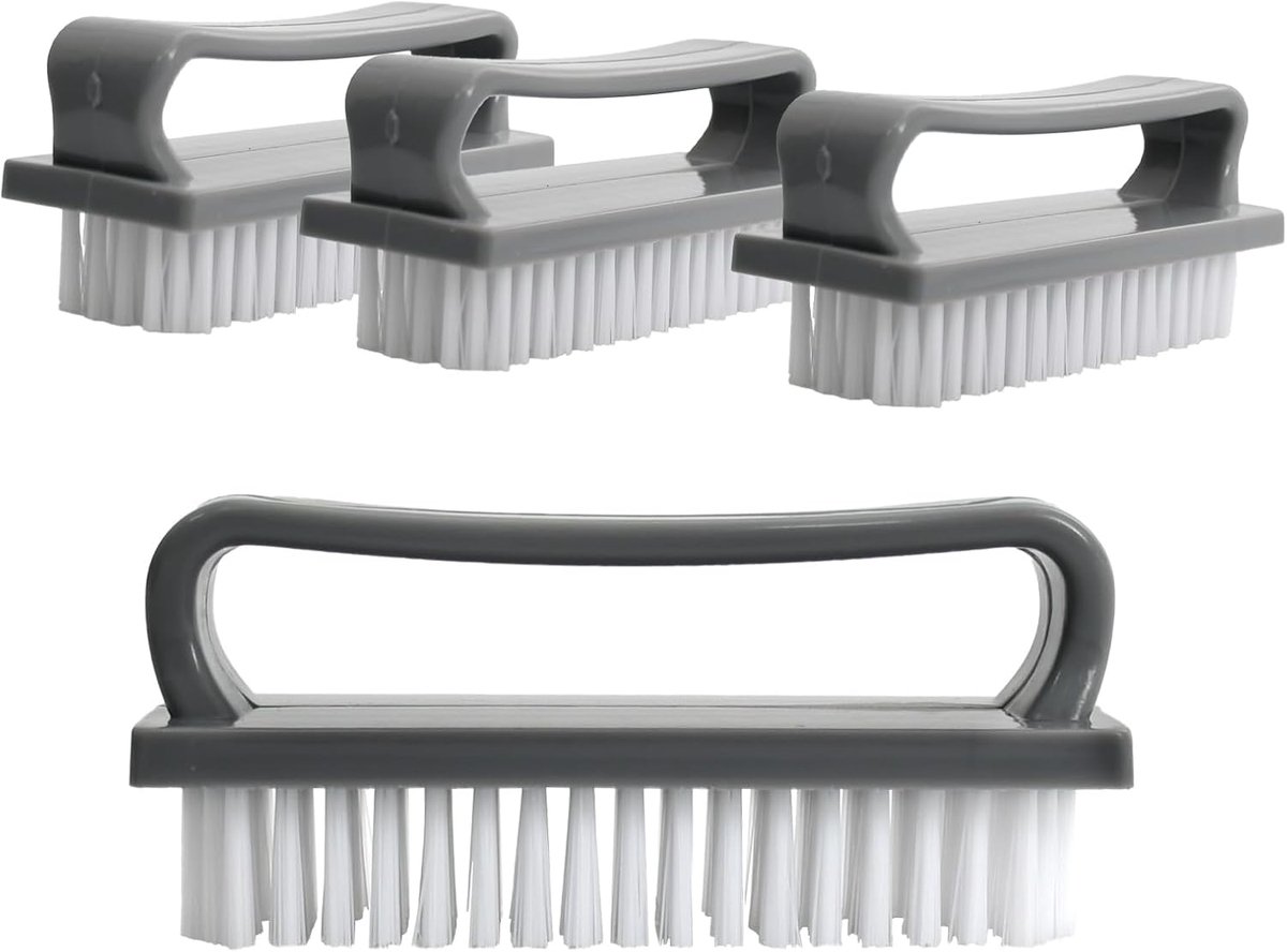 Nail Brush 9.5 x 3.8 cm - Multifunctioneel - Grijs - Diepe reiniging voor nagels en handen - ShopVlot