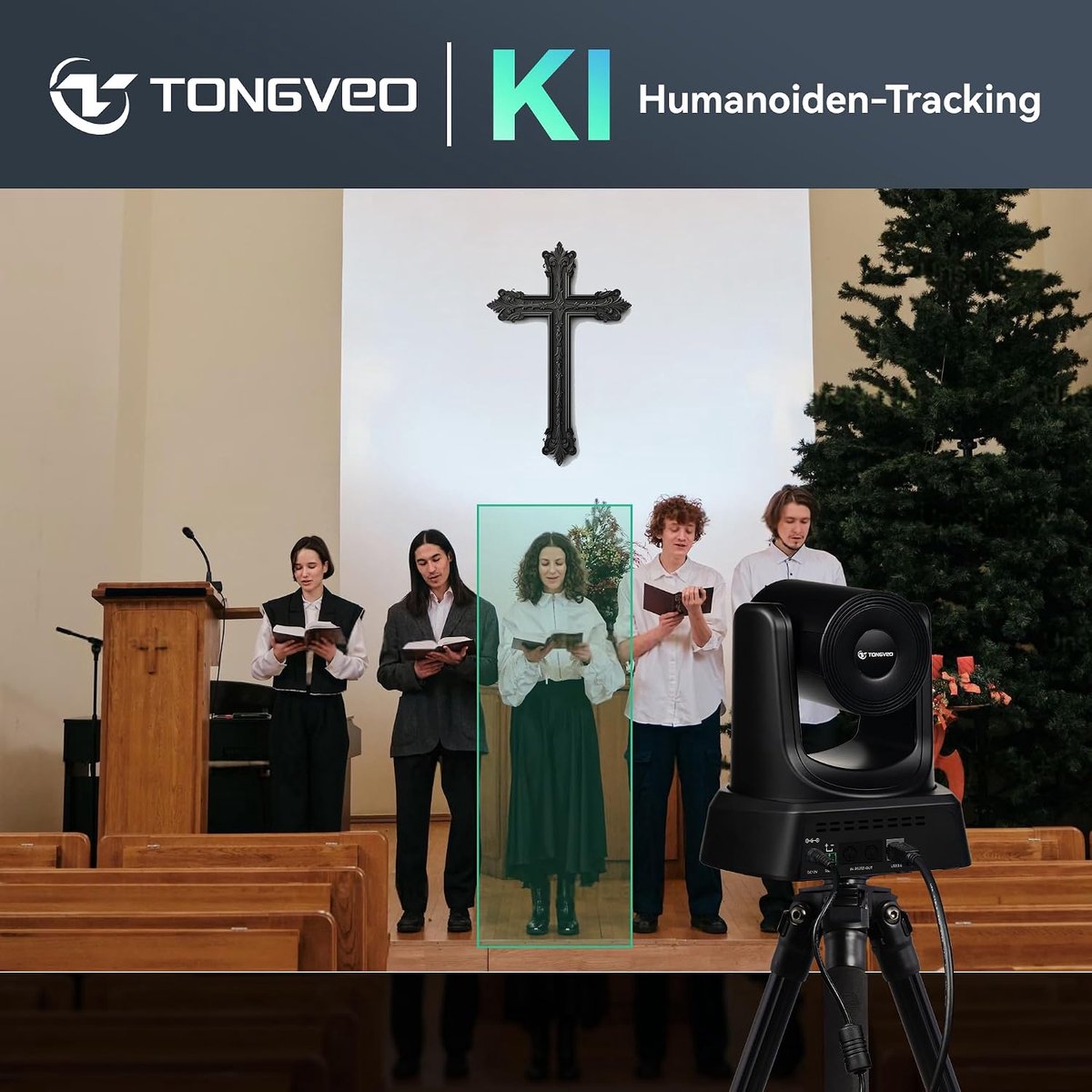 Draadloos KI PTZ camerasysteem - 1080p 60 fps - auto-tracking - ideaal voor presentaties - ShopVlot