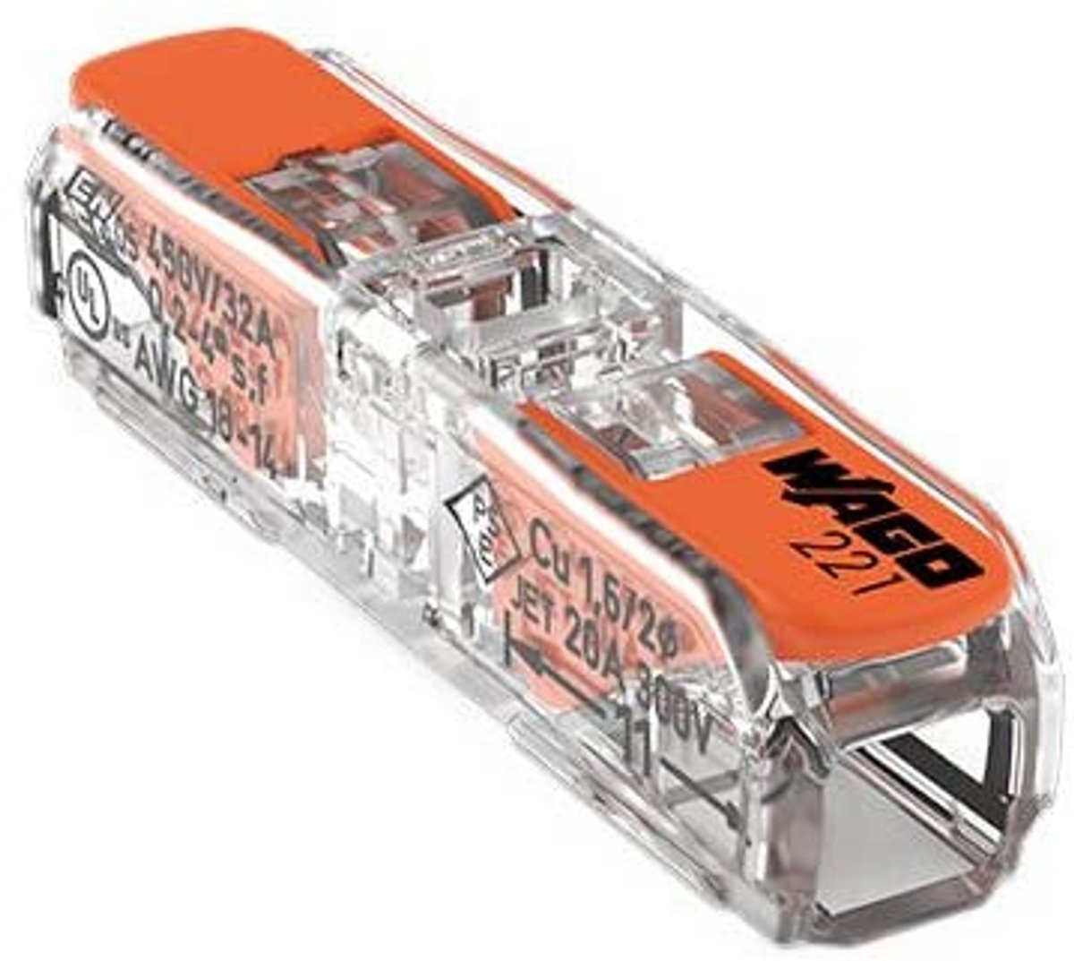Wago aansluitverbinder met hefboom - voor kabels tot 4 mm² - 15 stuks - eenvoudig en snel aansluiten - ShopVlot