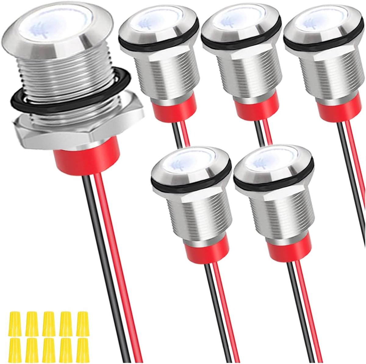 LED signaallicht 12mm - wit - waterdicht - ideaal voor auto en boot - ShopVlot