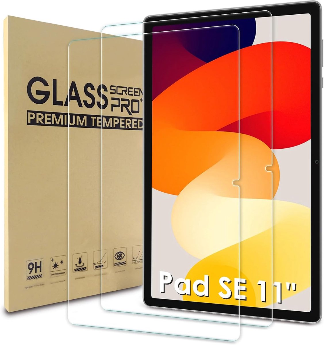 SnelShoppen - 2x Beschermfolie Tempered Glass voor Xiaomi Redmi Pad SE 11 inch, 9H Hardheid, Anti-Kras, Bubble Free, Schermbeschermer