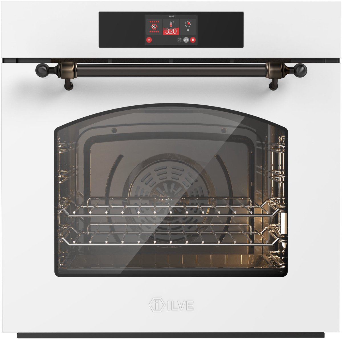 ILVE Oven 60 cm A+ clas 30 / 320 graden Wit Brons - Inbouw