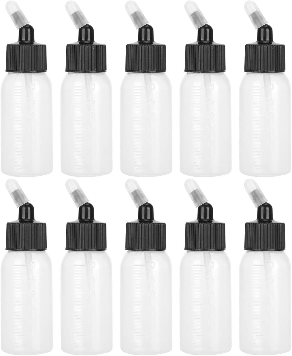 Airbrush flessen 30ml - transparant - corrosiebestendig - voor veilig gebruik met pigmenten - ShopVlot