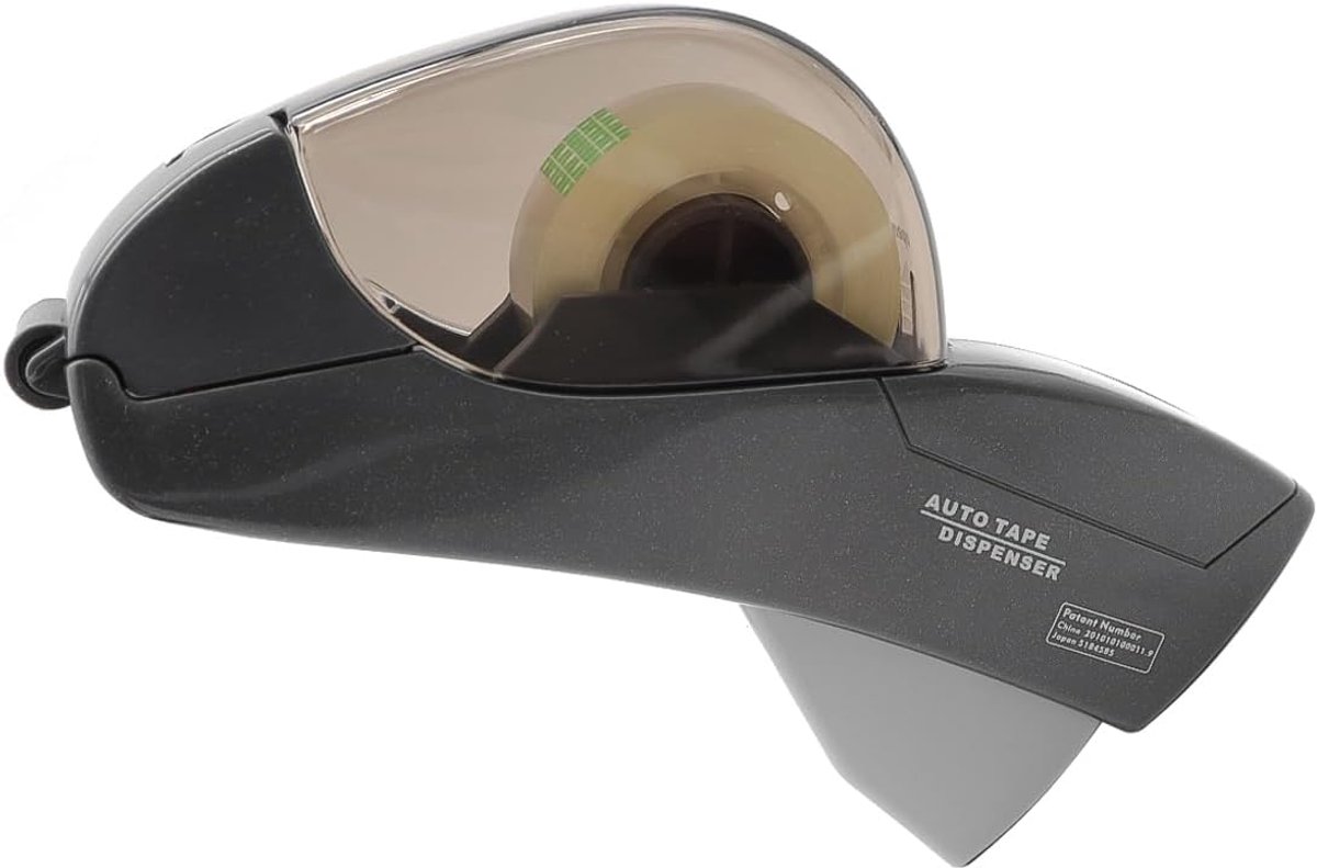 Automatische tape dispenser - grijs - inclusief rol plakband - ideaal voor cadeauverpakkingen - ShopVlot