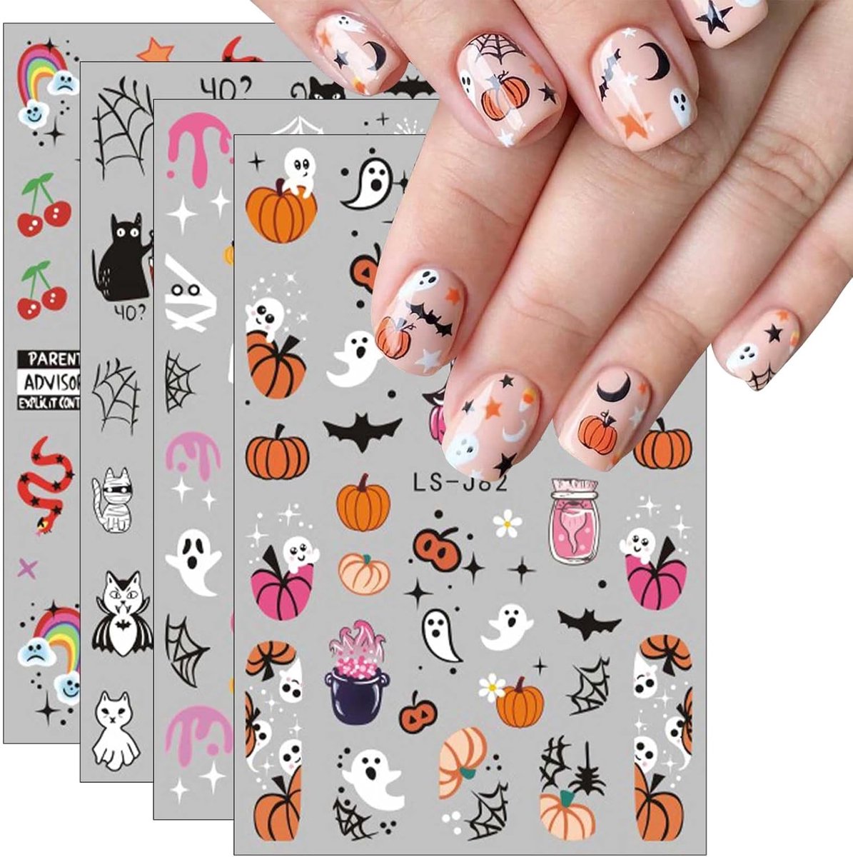 Nail stickers set 9 vellen - zelfklevend - diverse patronen - eenvoudig aan te brengen - ShopVlot