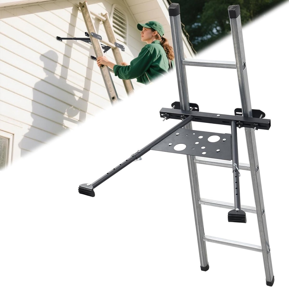 Ladder stabiliser 51-75 cm - premium staal - verstelbare poten - veilig werken op hoogte - ShopVlot