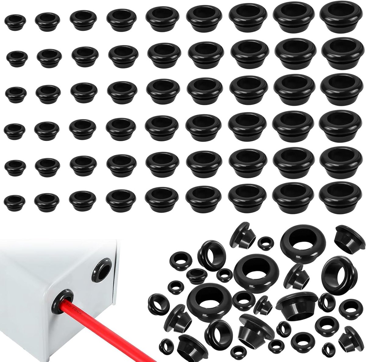 Kabelgoot rubber 3-14 mm - zwart - waterdicht - optimale kabelbescherming - ShopVlot