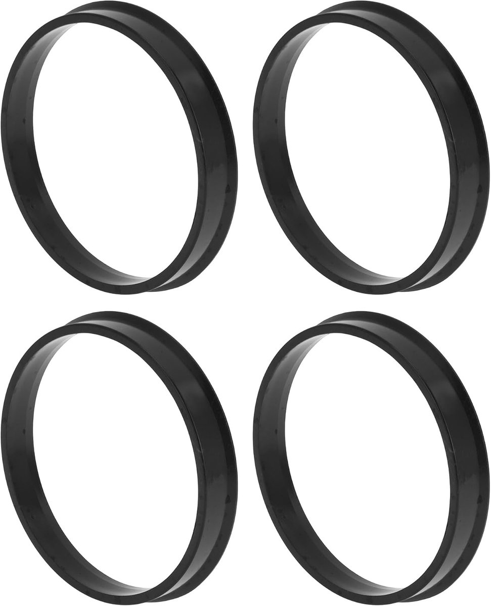 Wielnaafcentreringsringen 71.6mm naar 67.1mm - Polycarbonaat zwart - Schokabsorberend - Universele pasvorm - ShopVlot
