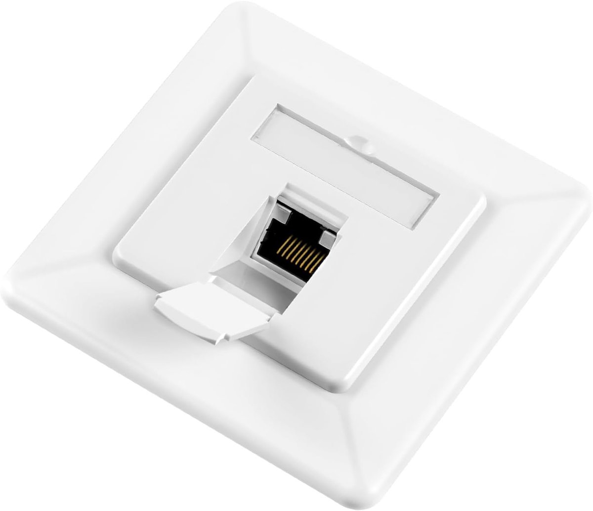 Netwerkjack CAT6A - 1 poort LAN jack STP - volledig afgeschermd - 10 Gigabit Ethernet - ShopVlot