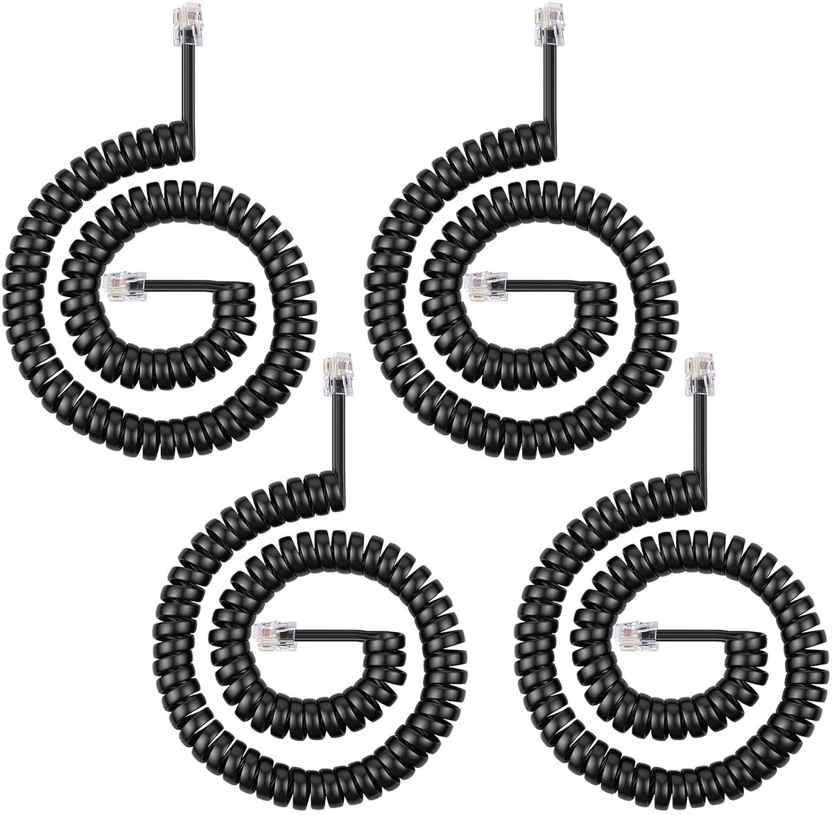 Telefoon kabel 3m - Coiled telefoon snoer - RJ9/RJ10/RJ22 - Ideaal voor kantoor en thuis - ShopVlot