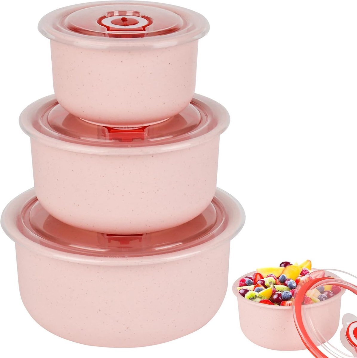 Magnetronservies met deksel - 300/500/900 ml - BPA-vrij materiaal - geschikt voor magnetron en vaatwasser - ShopVlot