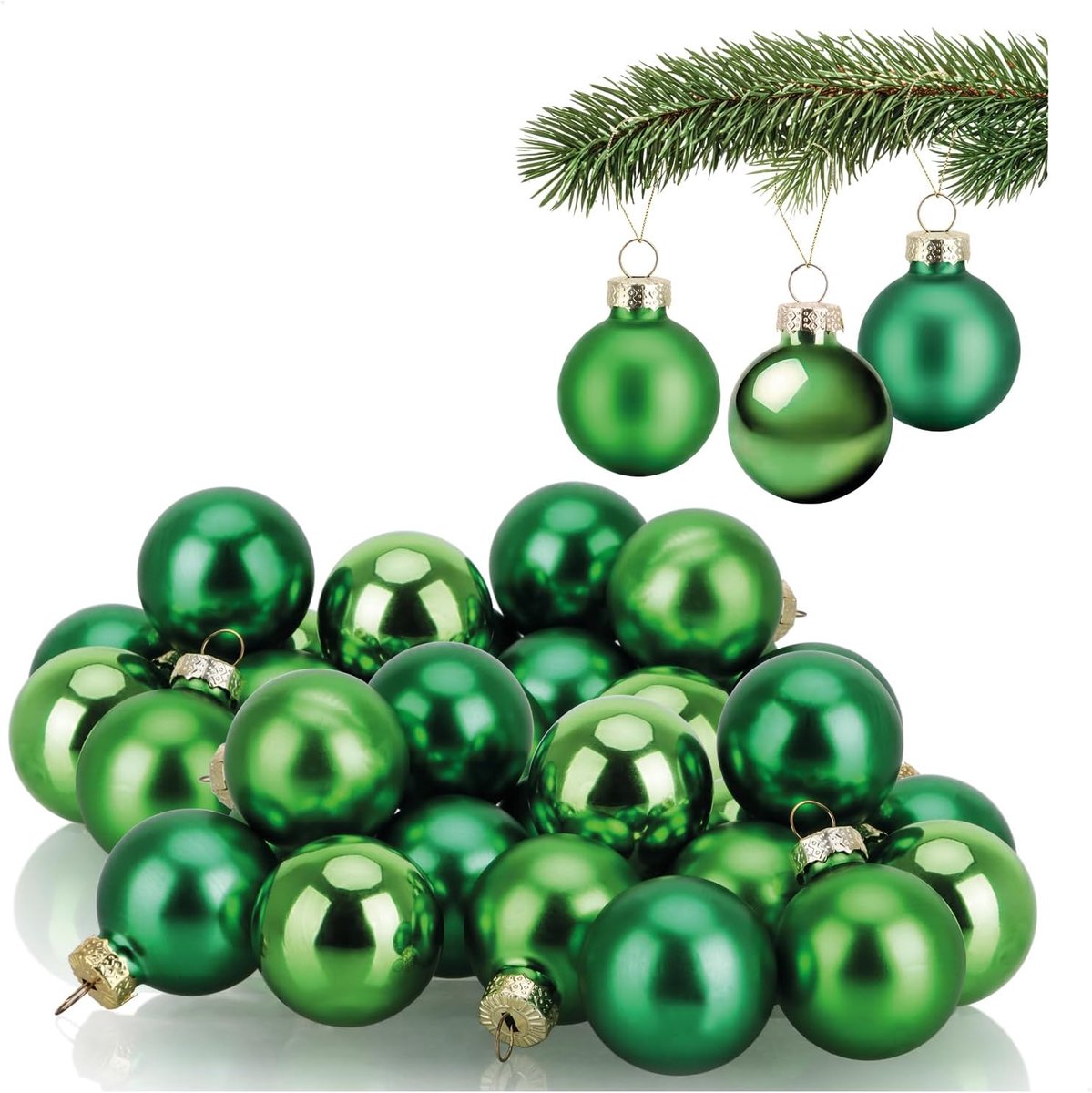 Kerstballen 40x mini glazen ballen Ø 3 cm - sfeervolle kleuren - traditionele kerstversiering - ShopVlot