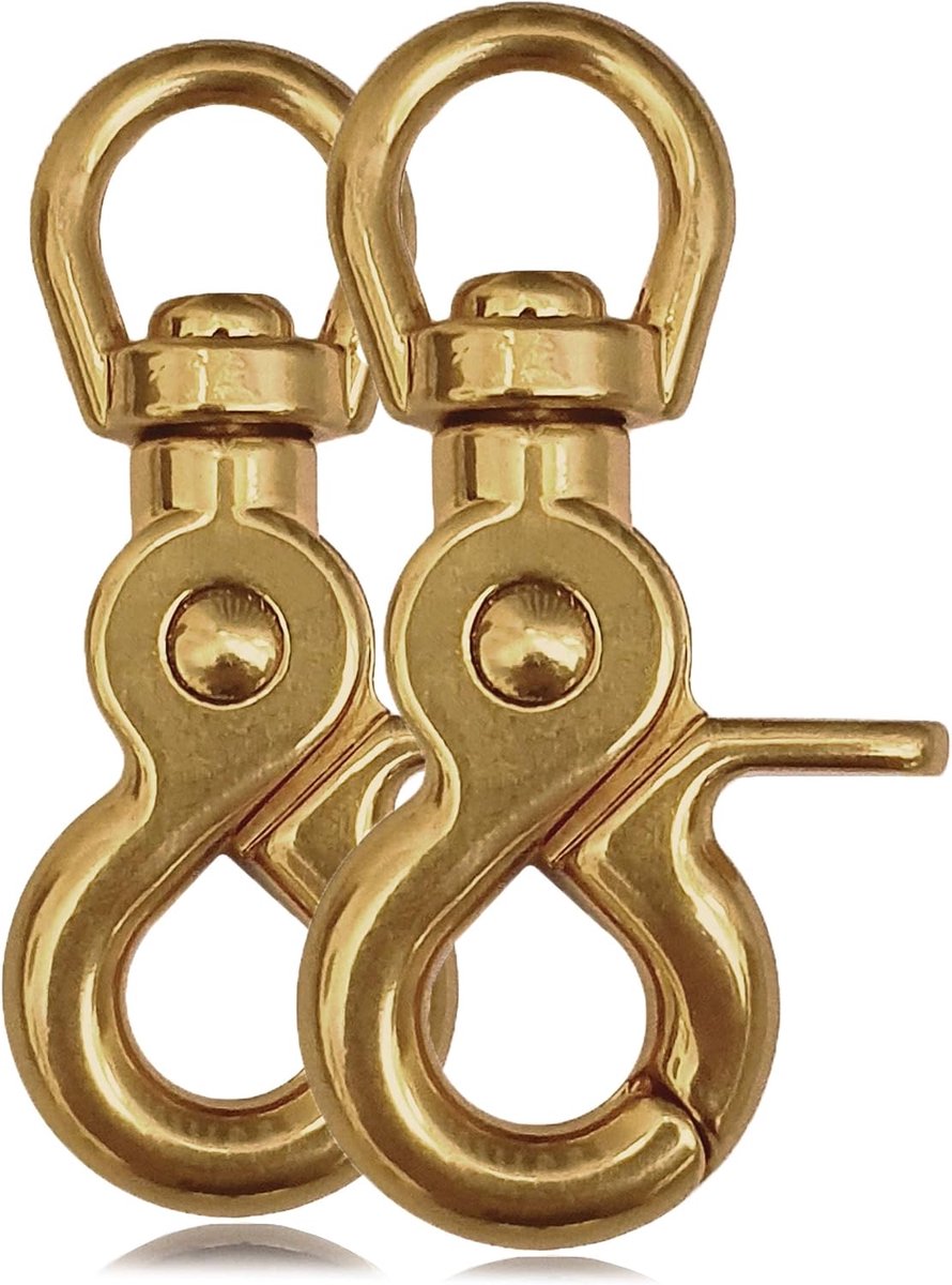 Carabiner haak set van 2 - 61 mm - staal - ideaal voor hondenlijn - ShopVlot