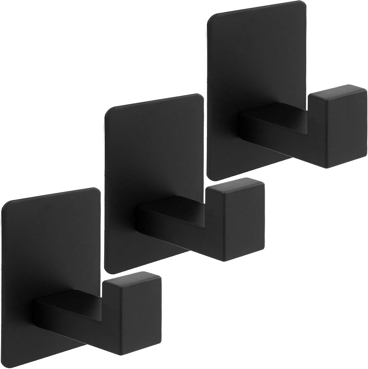 Towel Hooks 4,5 cm x 6 cm - RVS Zwart - Zelfklevend - Voor eenvoudig ophangen in huis - ShopVlot