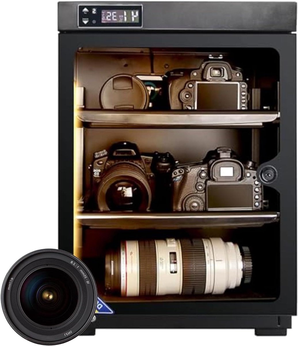 Cameradroogkast - Droge kast camera - Apparatuur beschermen - Digitale vochtigheidsregeling - 32L - Zwart