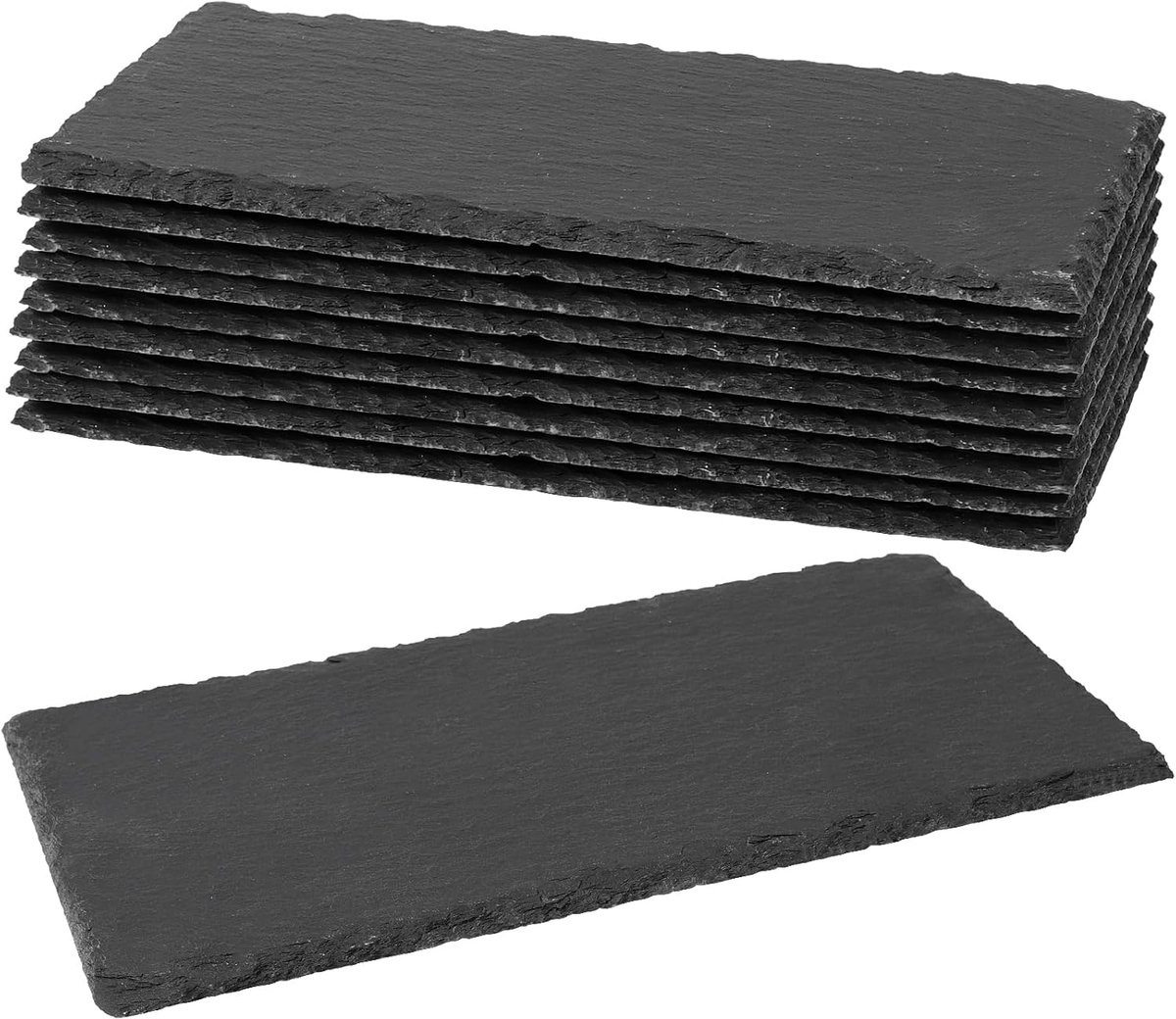 Slate platen 25 x 12 cm - zwarte leisteen - sterk en duurzaam - perfect voor decoratie - SnelShoppen