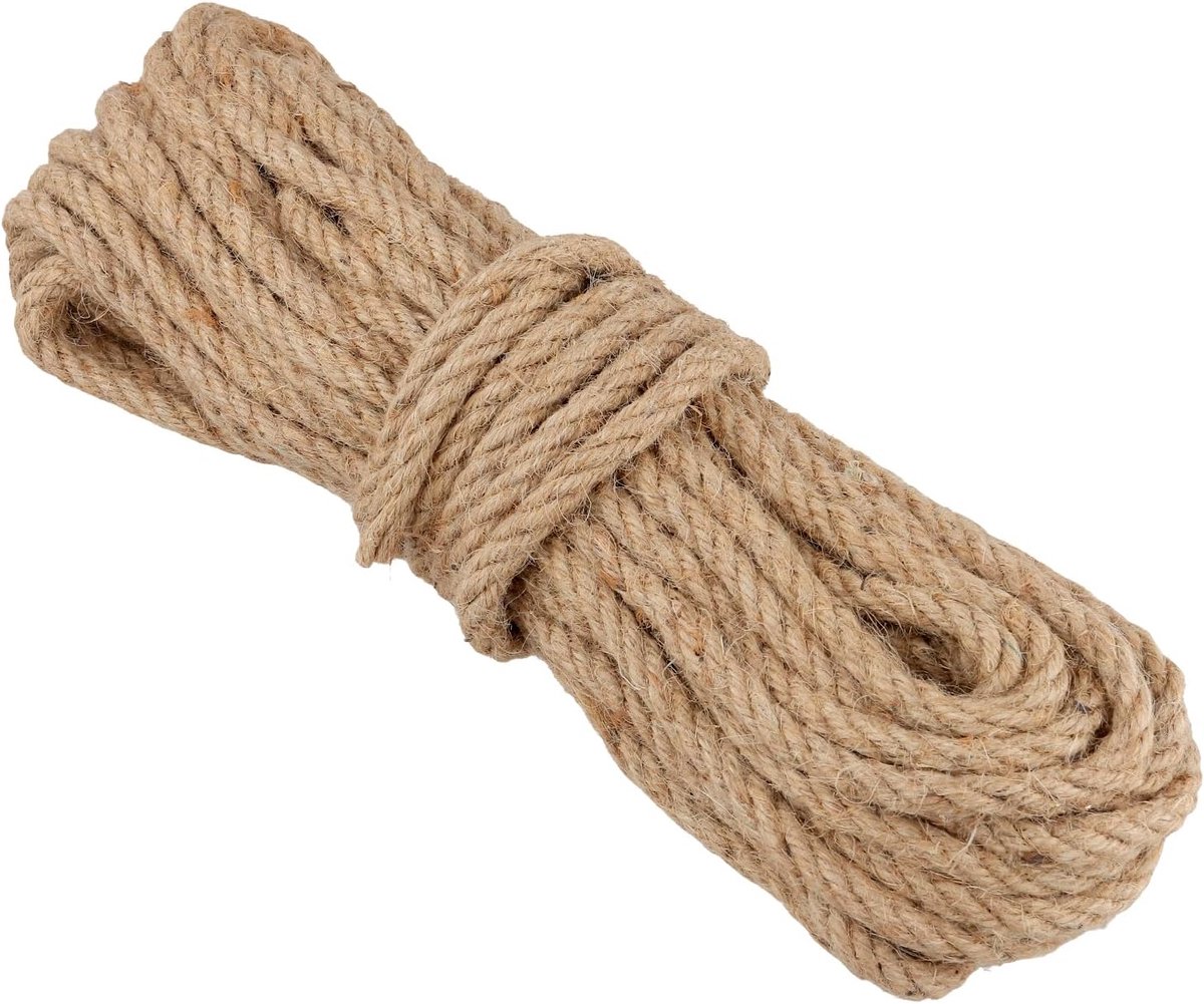 Jute touw 10 mm x 50 m - natuurlijke kleur - duurzaam materiaal - ideaal voor creatieve projecten - SnelShoppen