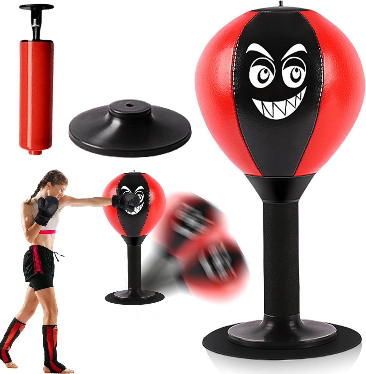 Punching Ball Tafel - Mini Punching Bag met sterke zuignappen - Stressverlichting voor thuis en op kantoor - SnelShoppen