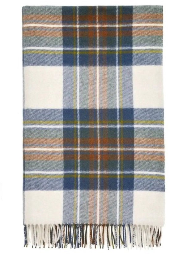 Plaid Tartan Muted Blue Stewart - Merino Lamswol - 140x185 - Bronte by Moon Scotland