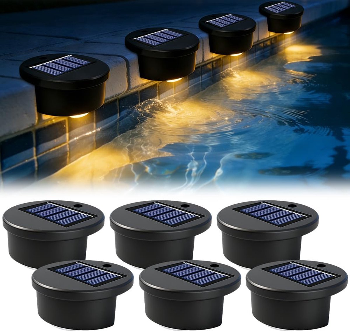 Solar Pool Lights 6.5 cm - Drijvend - Warm Licht - Ideaal voor Tuin en Vijverdecoratie - SnelShoppen