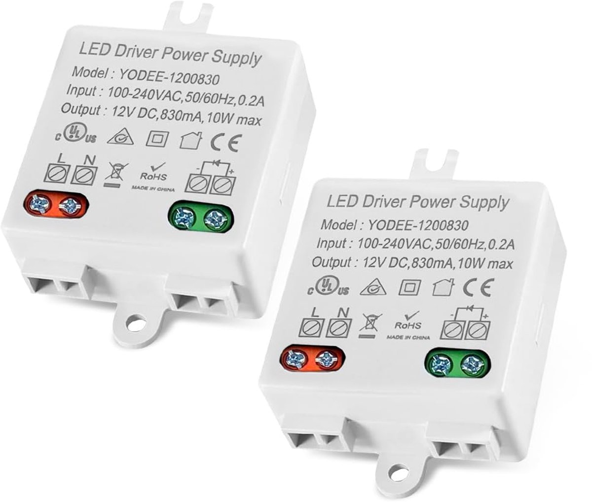 LED Transformer 12V DC - Mini 230V naar 12V - IP67 Waterdicht - Geen Minimum Belasting Vereist - SnelShoppen