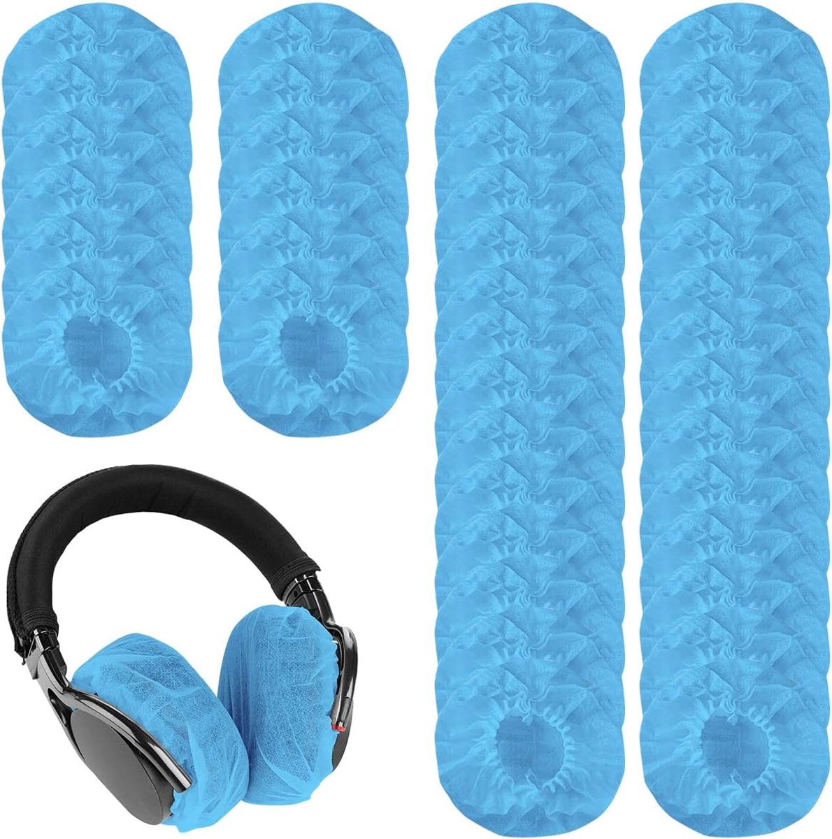 Wegwerp Hoofdtelefoonhoezen 200 stuks - Vliesmateriaal - Rekbaar en zweetbestendig - SnelShoppen