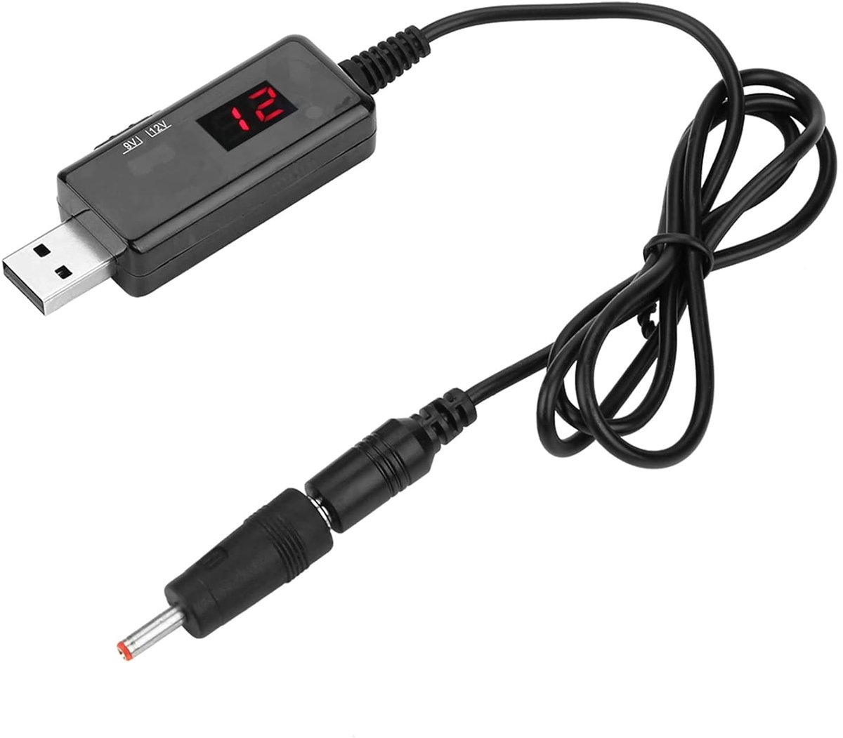 SnelShoppen - USB 9V naar 12V DC Boost Converter Transformator Oplaad Voltage Converter Kabel met LED Indicator voor Fan, Lamp en Meer