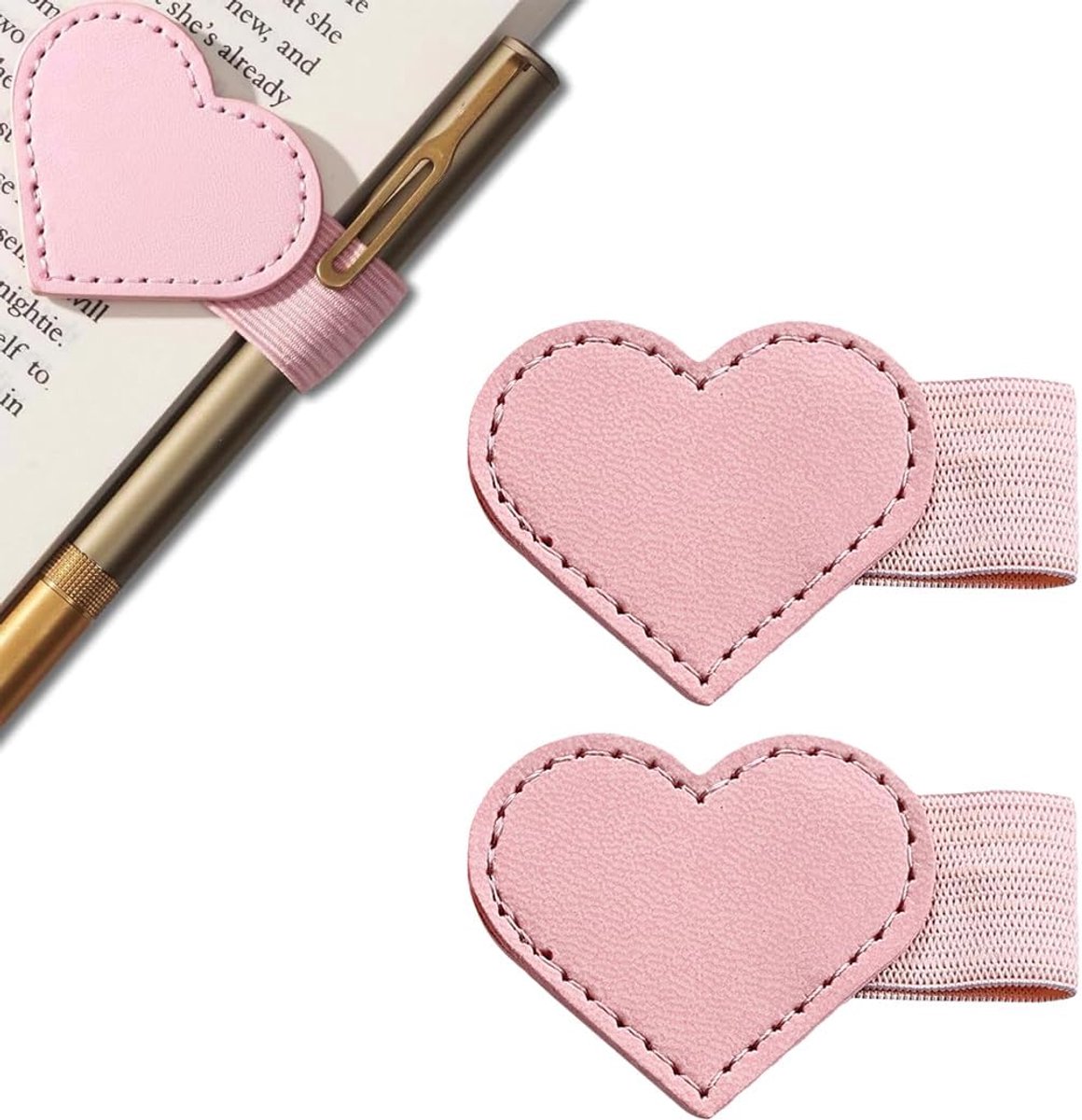 Bladwijzer magnetisch - lederen hartvorm - multifunctioneel en compact - perfect cadeau - SnelShoppen