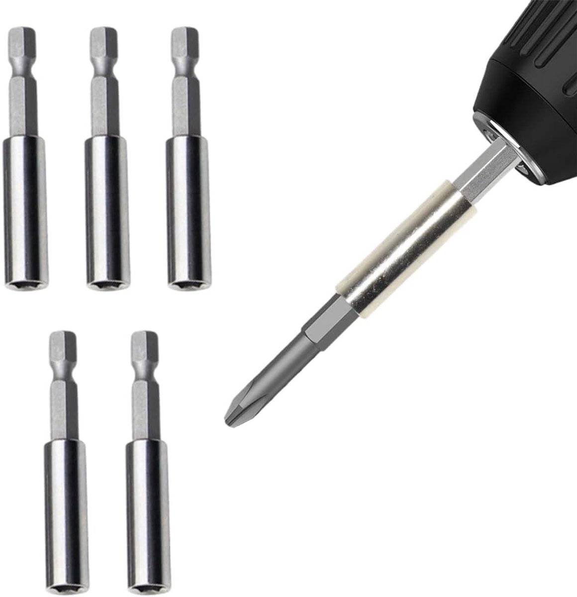 Schroevendraaier aansluitingen 1/4 inch - 5-delige set - roestvrij staal - SnelShoppen