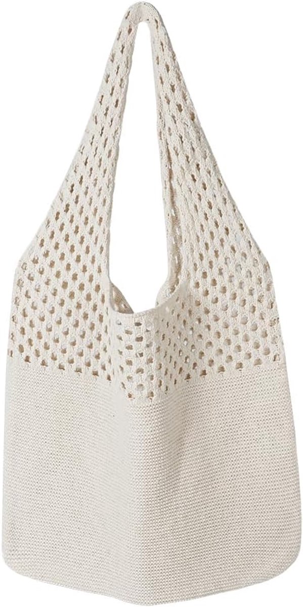 Gehaakte Handtassen voor Dames - Retro Geperforeerde Schoudertas - Mesh Strandtas - Perfect voor Vakantie - SnelShoppen