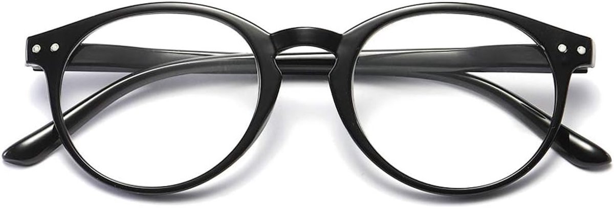 Mode anti-blauw licht leesbril veerscharnier dames heren ronde leeshulp anti-vermoeidheid bril 1.0 1.25 1.5 1.75 2.0 2.25 2.5 2.75 3.0 3.5 4.0, 1 x lichtzwart
