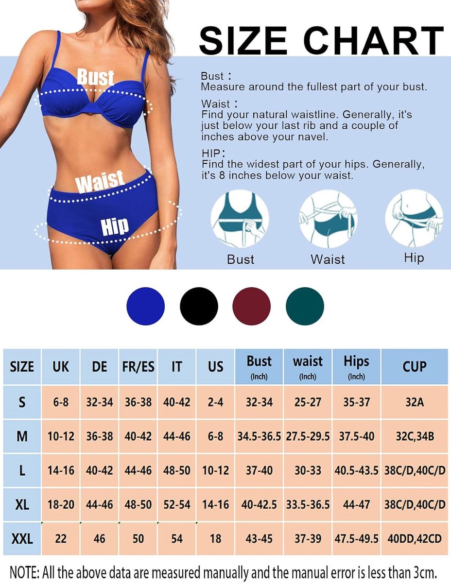 Bikiniset voor dames, eenkleurig badpak met V-hals en beugels