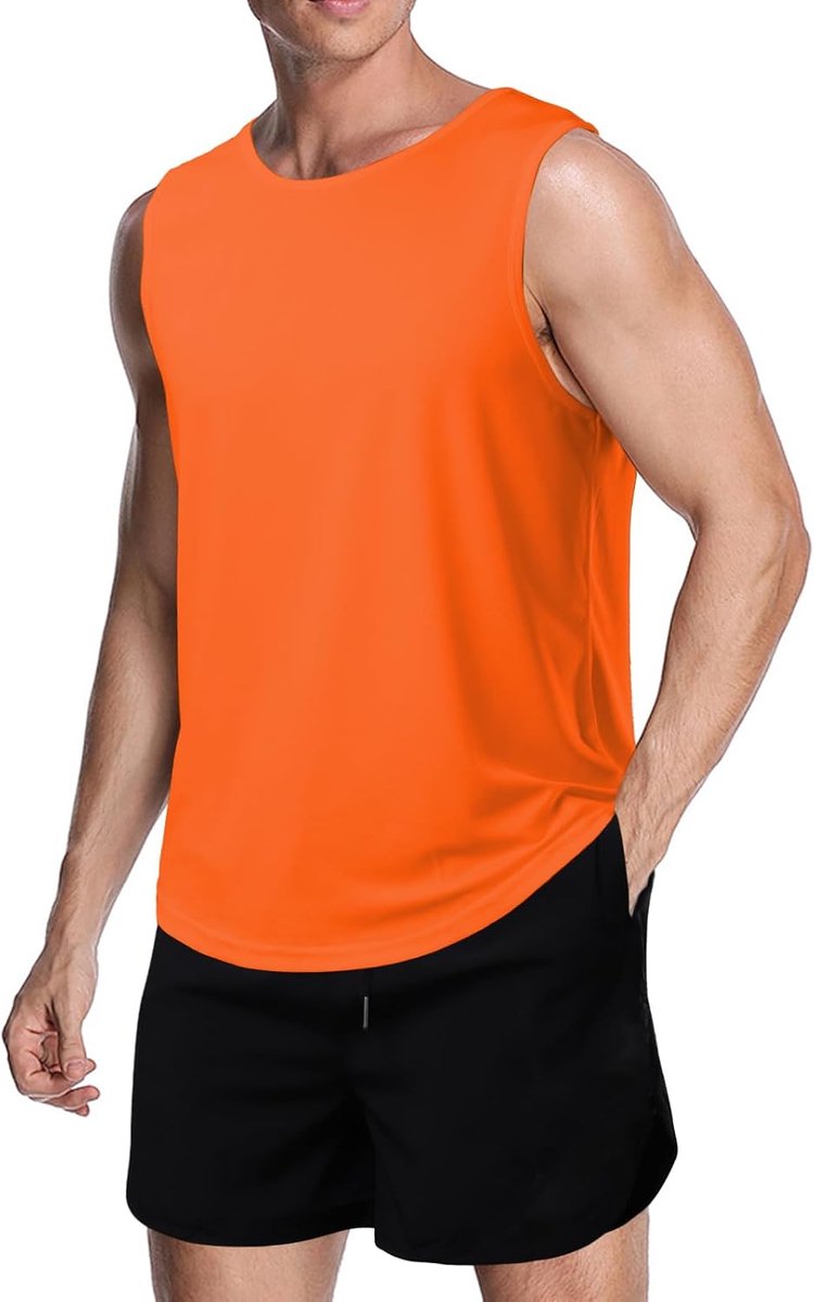 Meioro, Tanktop van mesh voor heren, mouwloos, sneldrogend, training op sportschool, sportieve shirts, voor hardlopen, fitness vest, bodybuilding, sport