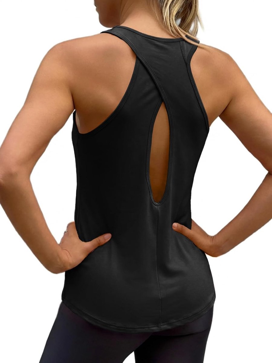 Tanktops met gekruiste rug voor dames, racerback zonder mouwen, yoga-shirt, open rug, sporttop