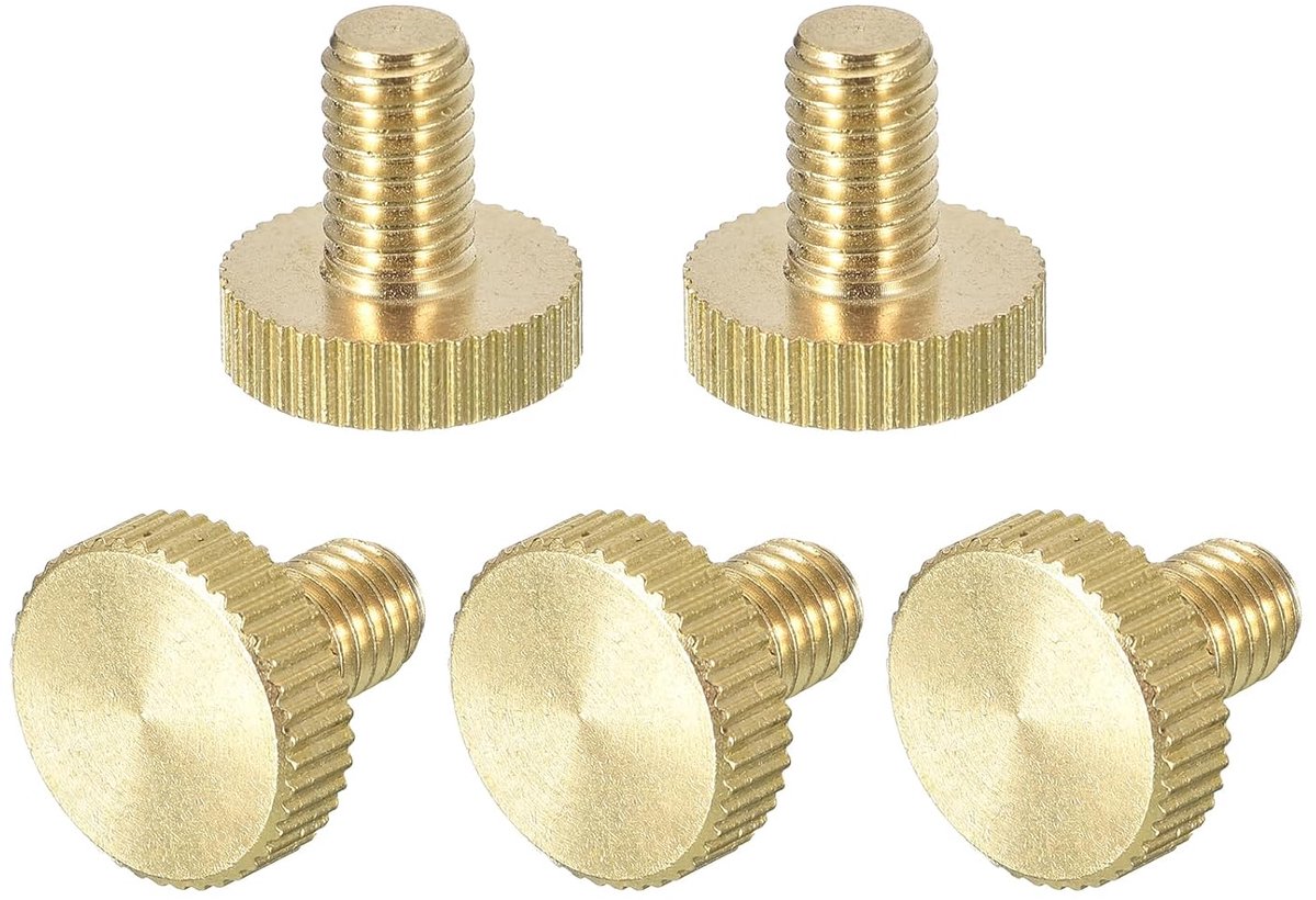 Sleufschroeven, platte schroeven van messing, M6 x 10 mm voor handgrepen, bevestigingen voor huis, elektronica, machines, 5 stuks